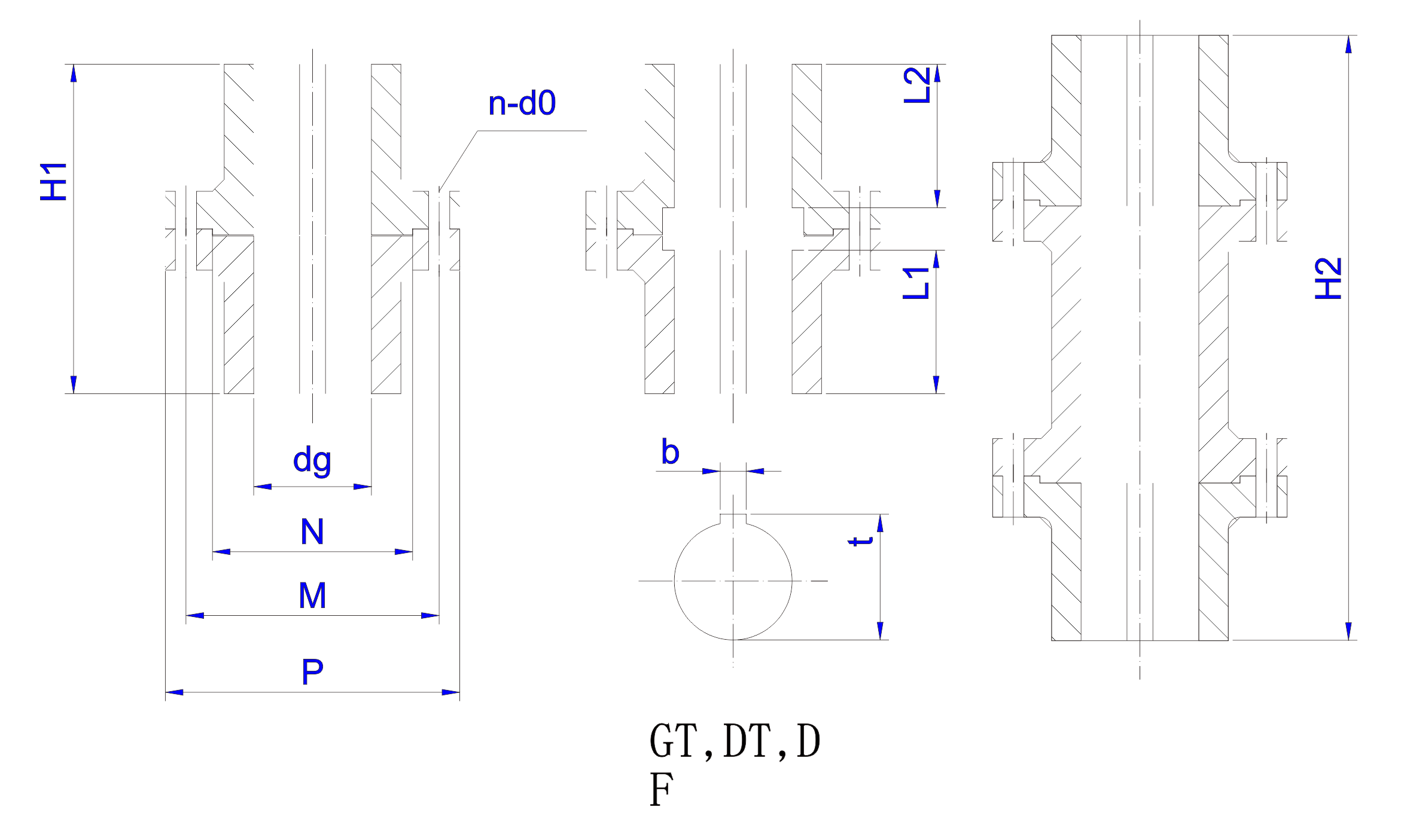   GT.DT.DF型單支點(diǎn)剛性凸緣聯(lián)軸器設(shè)計(jì)圖
